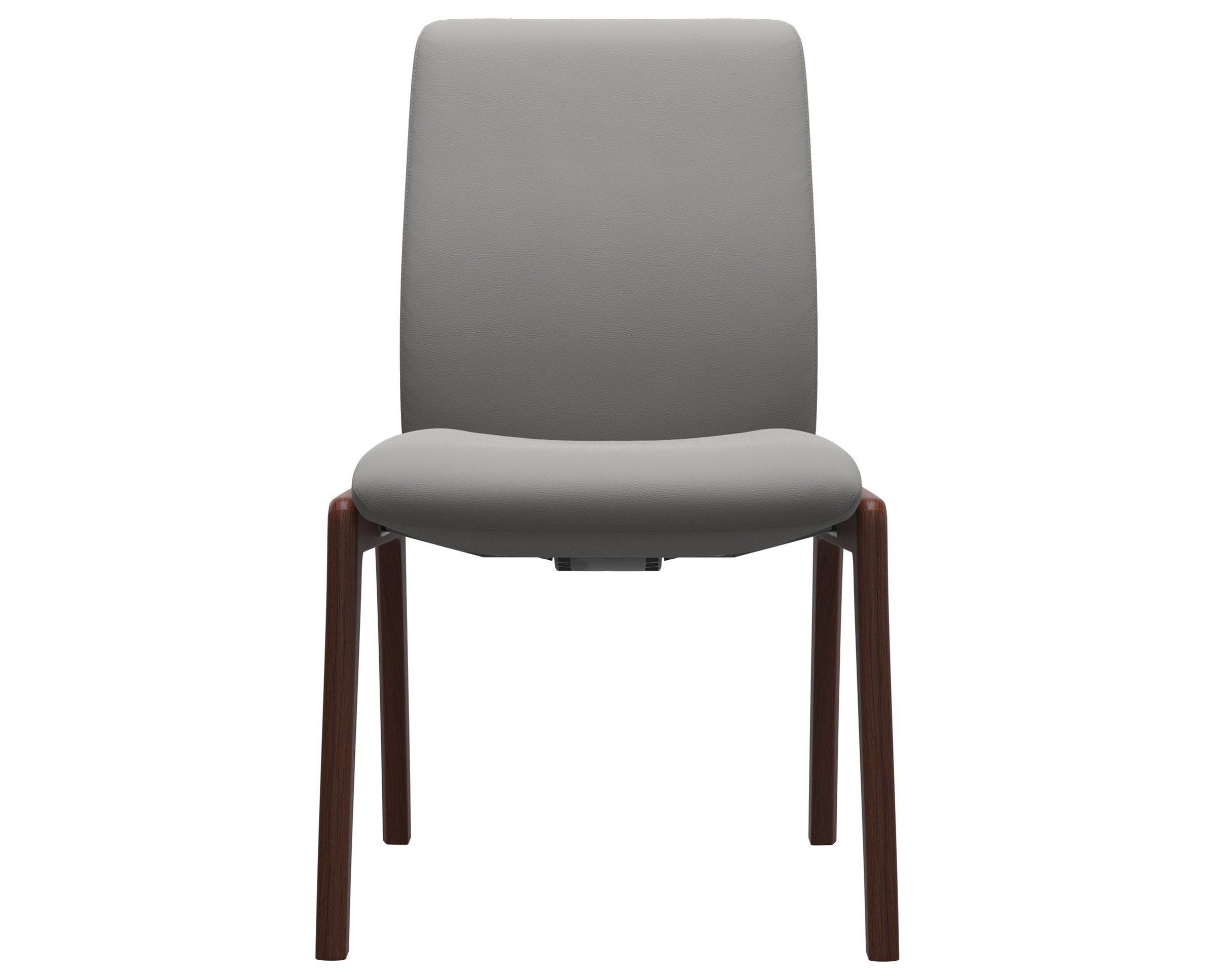 Paloma Leather Silver Grey and Walnut Base | Stressless Laurel Low Back D100 Dining Chair | Valley Ridge Furniture