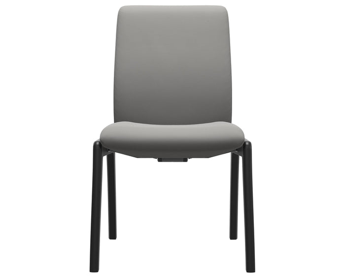 Paloma Leather Silver Grey & Black Base | Stressless Laurel Low Back D100 Dining Chair | Valley Ridge Furniture