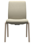 Paloma Leather Light Grey and Whitewash Base | Stressless Laurel Low Back D100 Dining Chair | Valley Ridge Furniture