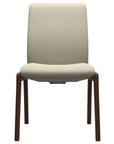 Paloma Leather Light Grey and Walnut Base | Stressless Laurel Low Back D100 Dining Chair | Valley Ridge Furniture