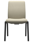Paloma Leather Light Grey and Black Base | Stressless Laurel Low Back D100 Dining Chair | Valley Ridge Furniture