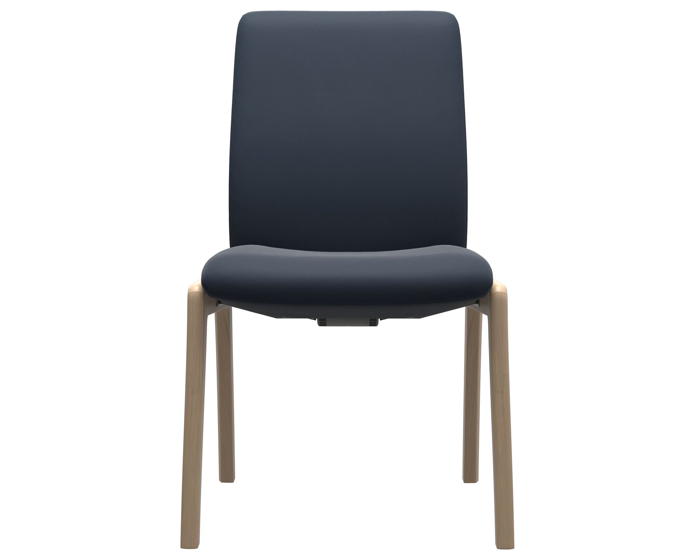 Paloma Leather Oxford Blue and Natural Base | Stressless Laurel Low Back D100 Dining Chair | Valley Ridge Furniture