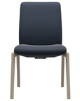 Paloma Leather Oxford Blue and Whitewash Base | Stressless Laurel Low Back D100 Dining Chair | Valley Ridge Furniture