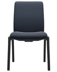 Paloma Leather Oxford Blue and Black Base | Stressless Laurel Low Back D100 Dining Chair | Valley Ridge Furniture
