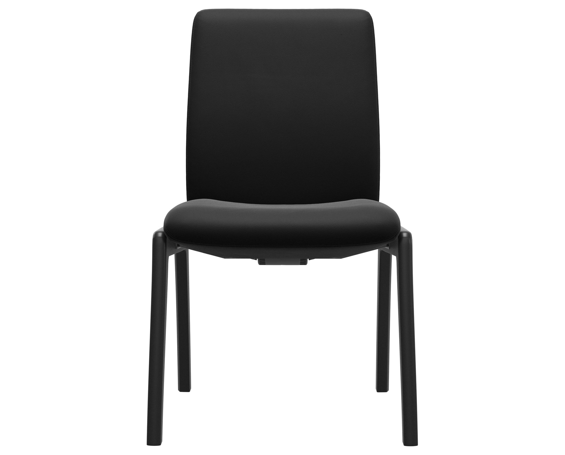 Paloma Leather Black and Black Base | Stressless Laurel Low Back D100 Dining Chair | Valley Ridge Furniture