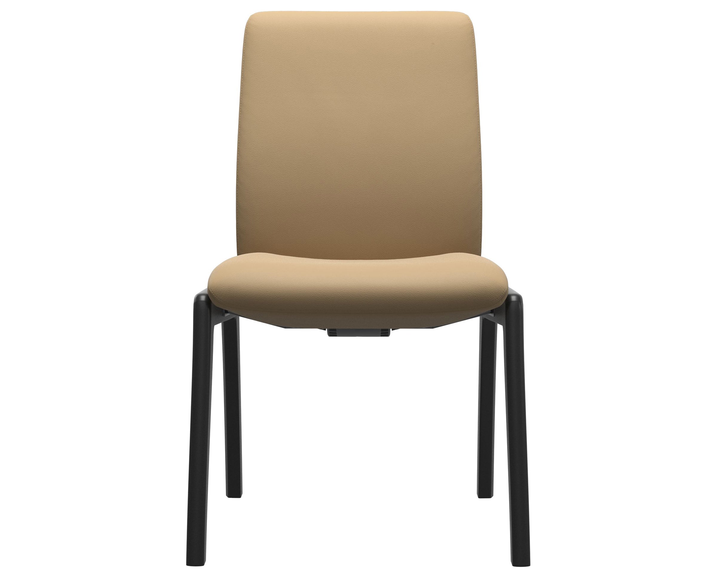 Paloma Leather Sand and Black Base | Stressless Laurel Low Back D100 Dining Chair | Valley Ridge Furniture
