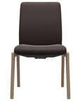 Paloma Leather Chocolate and Natural Base | Stressless Laurel Low Back D100 Dining Chair | Valley Ridge Furniture