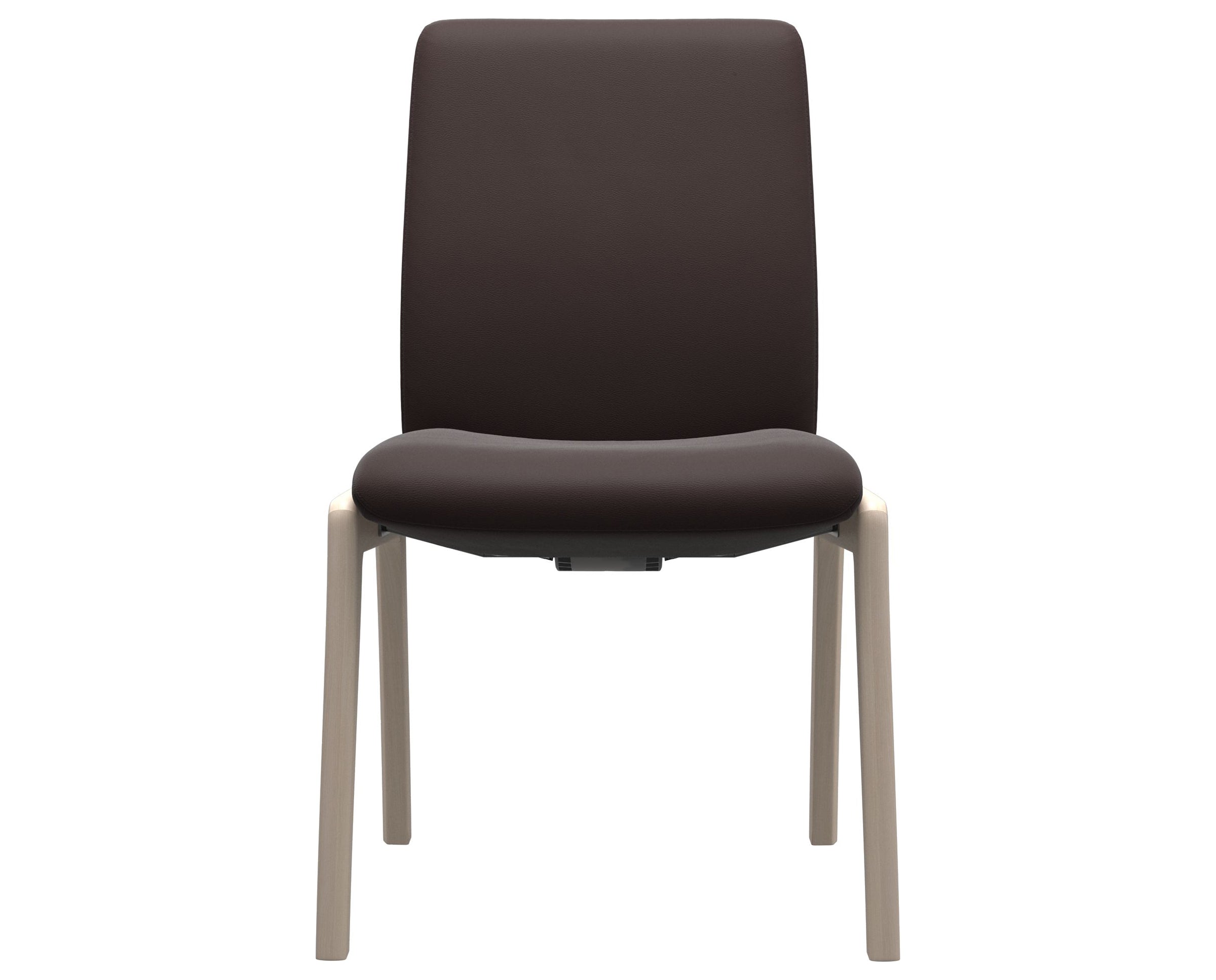 Paloma Leather Chocolate and Whitewash Base | Stressless Laurel Low Back D100 Dining Chair | Valley Ridge Furniture