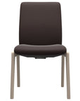 Paloma Leather Chocolate and Whitewash Base | Stressless Laurel Low Back D100 Dining Chair | Valley Ridge Furniture