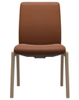 Paloma Leather New Cognac and Natural Base | Stressless Laurel Low Back D100 Dining Chair | Valley Ridge Furniture