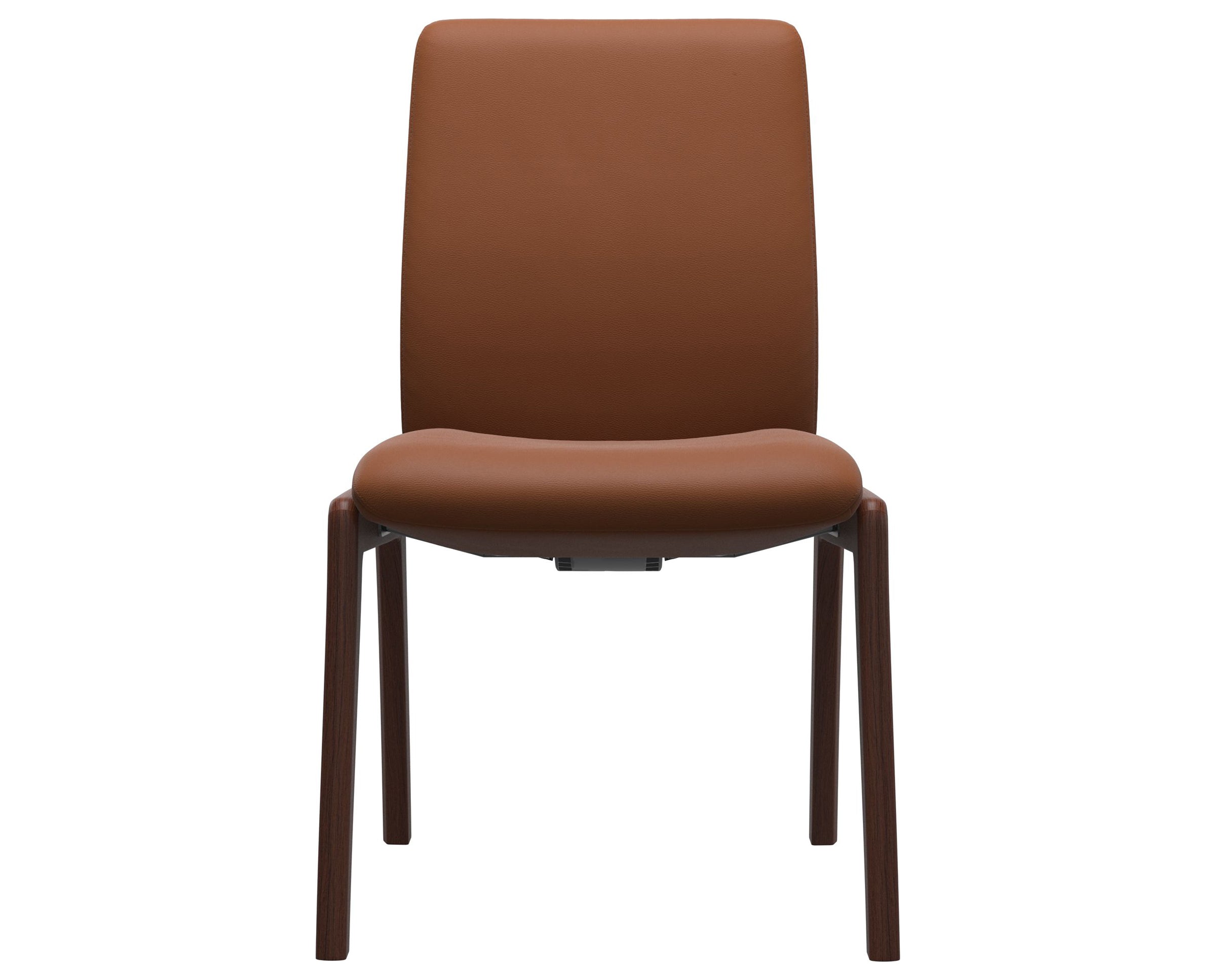 Paloma Leather New Cognac and Walnut Base | Stressless Laurel Low Back D100 Dining Chair | Valley Ridge Furniture