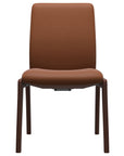 Paloma Leather New Cognac and Walnut Base | Stressless Laurel Low Back D100 Dining Chair | Valley Ridge Furniture