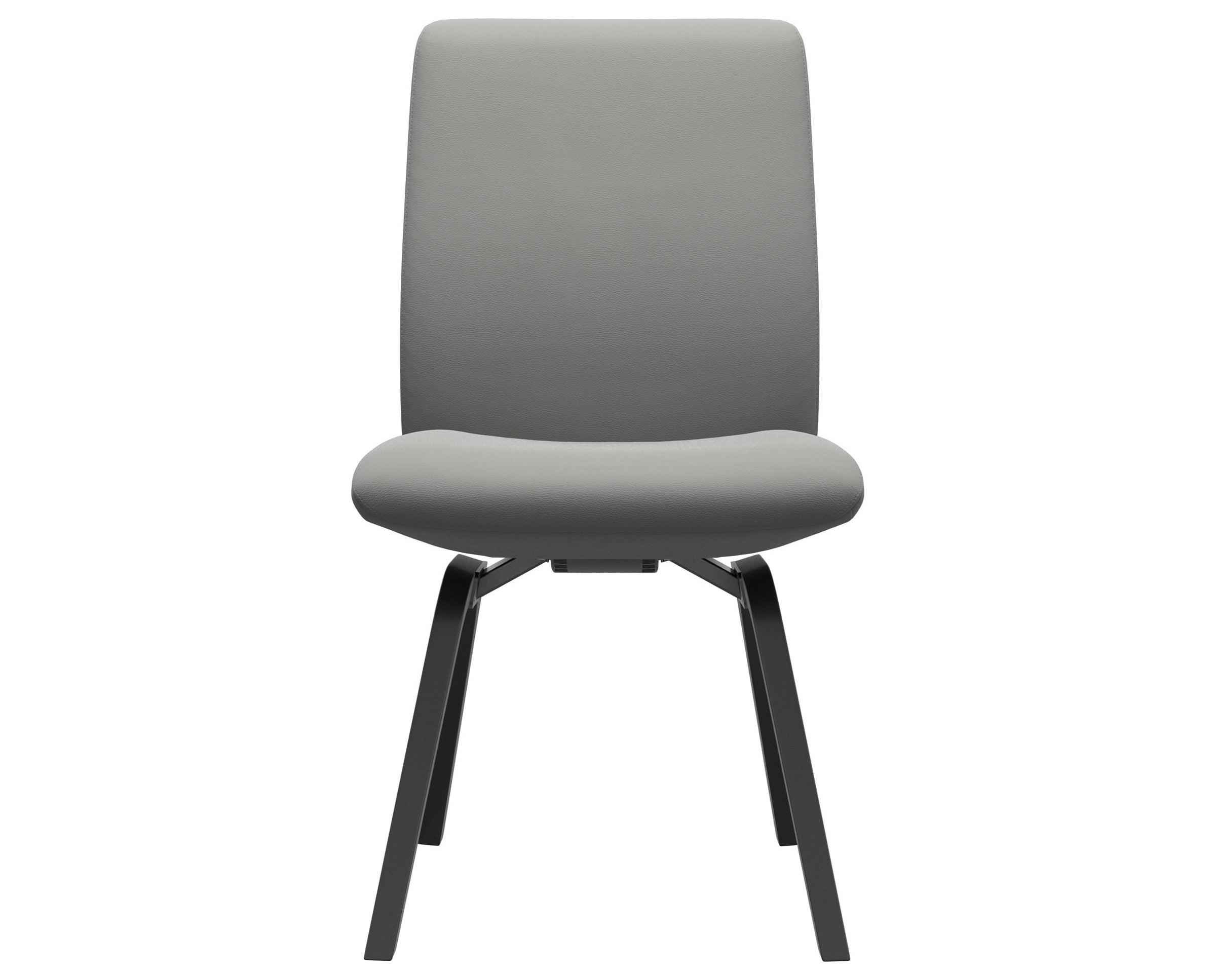 Paloma Leather Silver Grey and Black Base | Stressless Laurel Low Back D200 Dining Chair | Valley Ridge Furniture