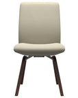Paloma Leather Light Grey and Walnut Base | Stressless Laurel Low Back D200 Dining Chair | Valley Ridge Furniture