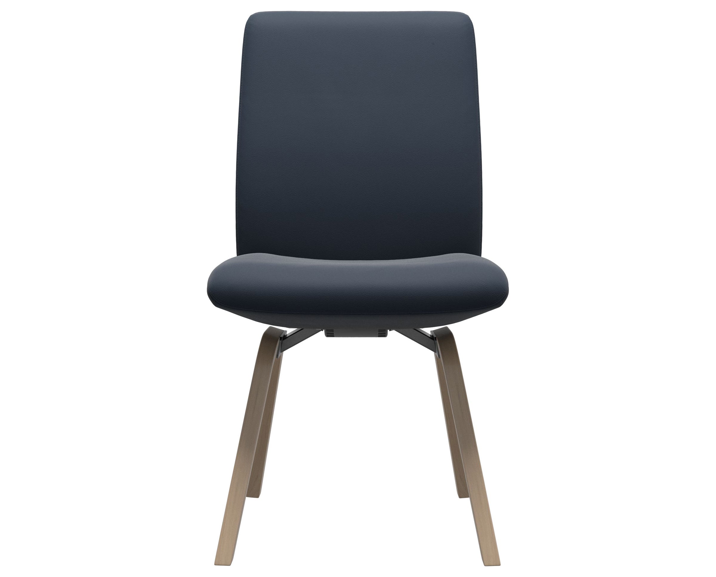 Paloma Leather Oxford Blue and Natural Base | Stressless Laurel Low Back D200 Dining Chair | Valley Ridge Furniture