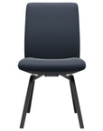 Paloma Leather Oxford Blue and Black Base | Stressless Laurel Low Back D200 Dining Chair | Valley Ridge Furniture