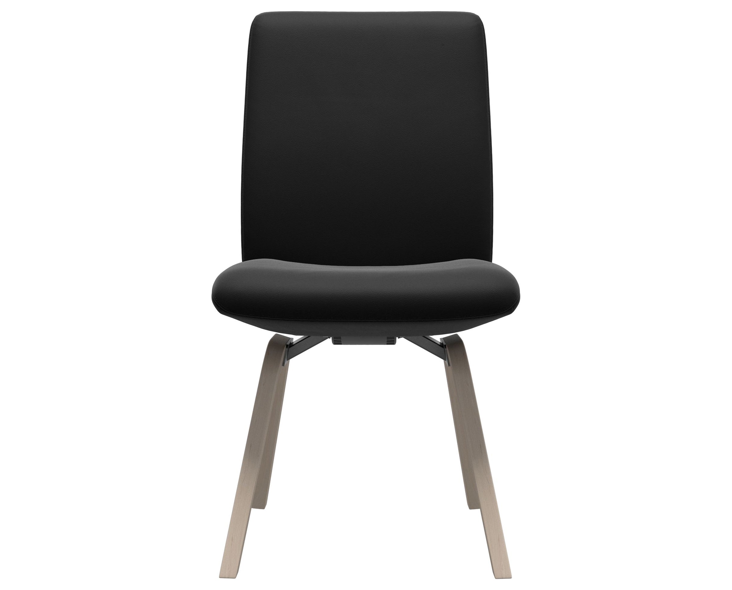 Paloma Leather Black and Whitewash Base | Stressless Laurel Low Back D200 Dining Chair | Valley Ridge Furniture