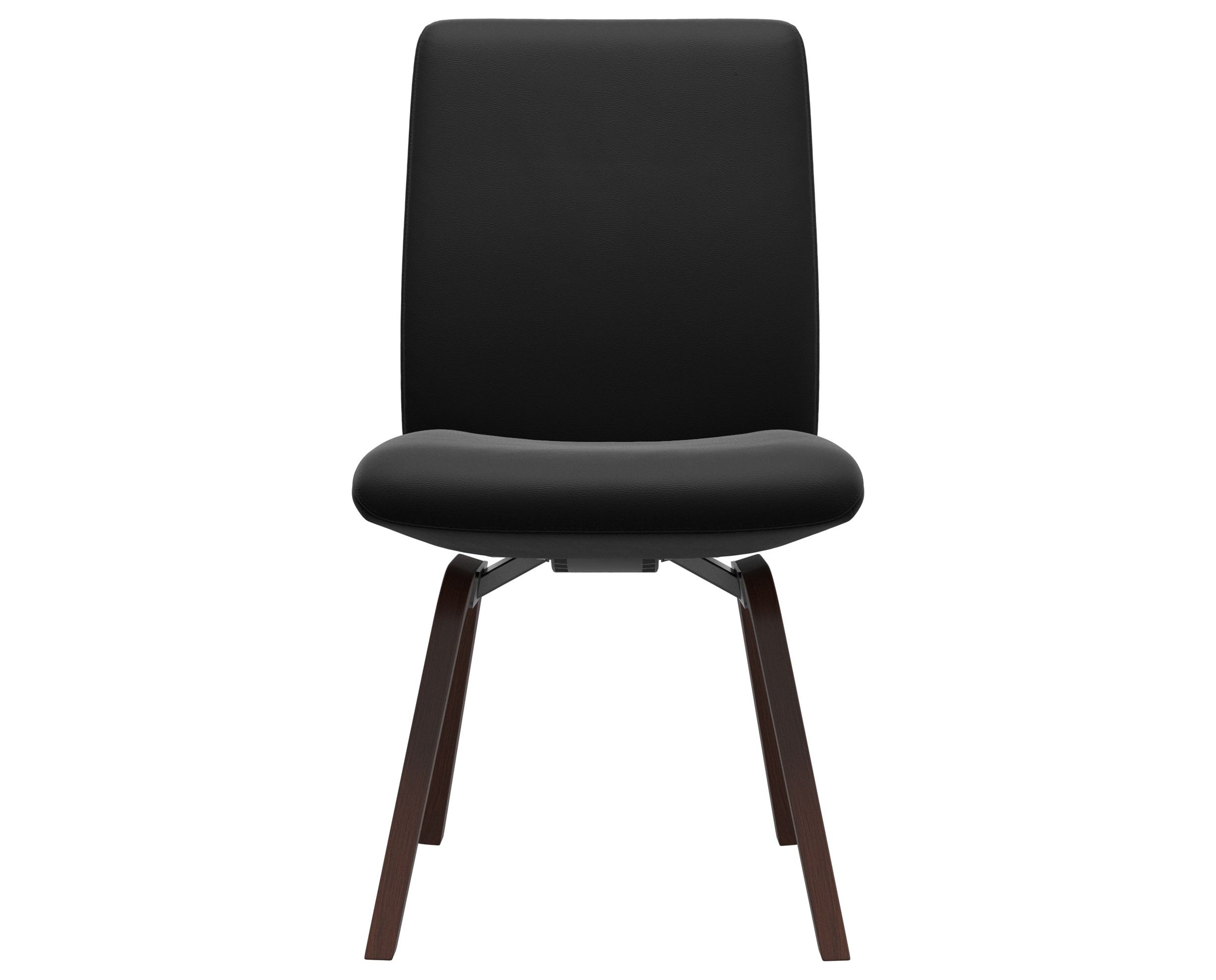 Paloma Leather Black and Walnut Base | Stressless Laurel Low Back D200 Dining Chair | Valley Ridge Furniture