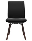 Paloma Leather Black and Walnut Base | Stressless Laurel Low Back D200 Dining Chair | Valley Ridge Furniture
