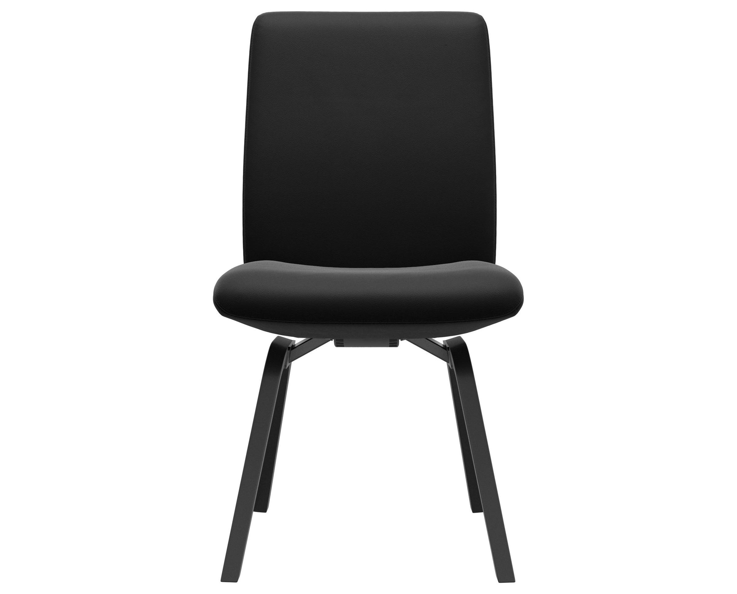 Paloma Leather Black and Black Base | Stressless Laurel Low Back D200 Dining Chair | Valley Ridge Furniture