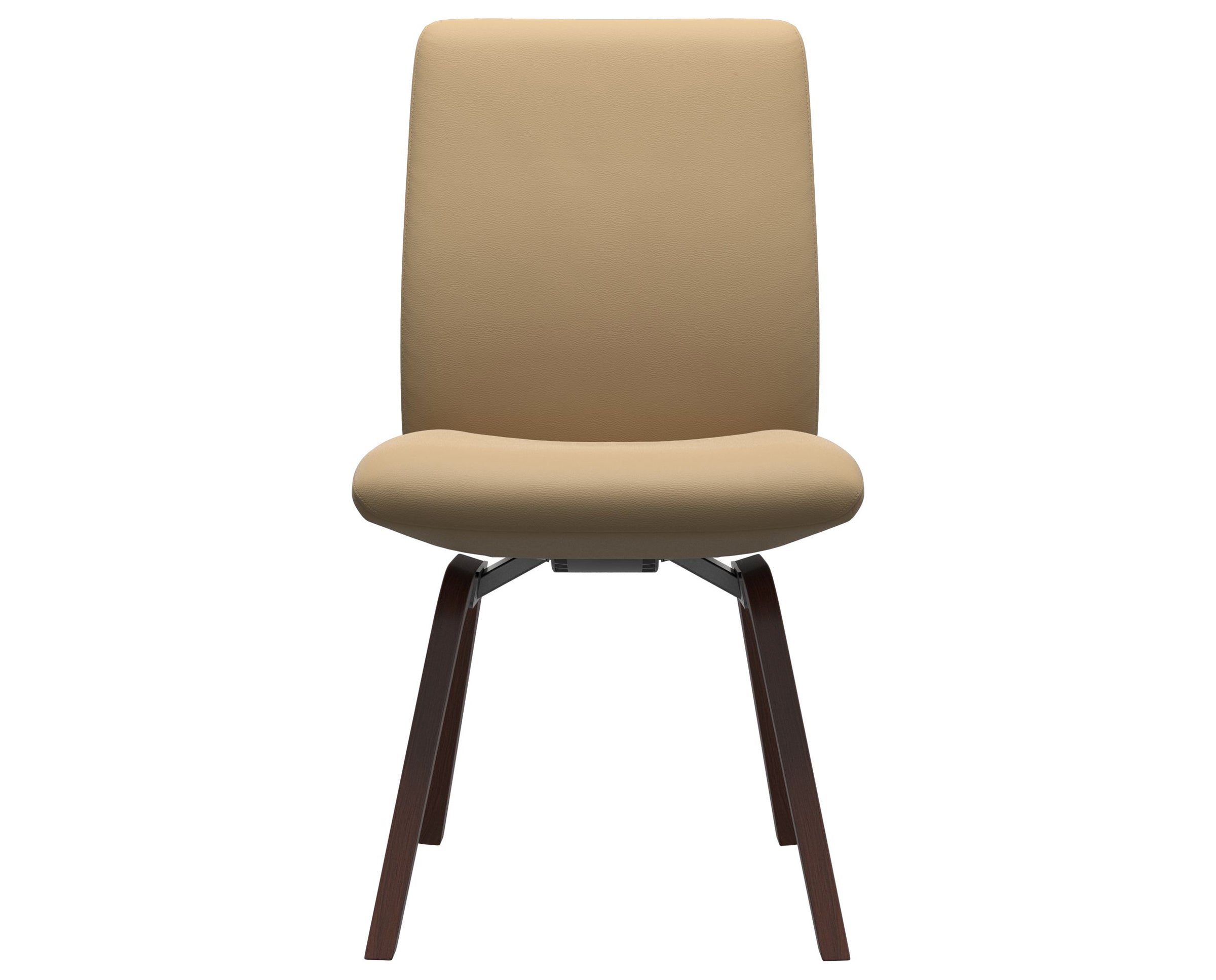 Paloma Leather Sand and Walnut Base | Stressless Laurel Low Back D200 Dining Chair | Valley Ridge Furniture