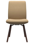 Paloma Leather Sand and Walnut Base | Stressless Laurel Low Back D200 Dining Chair | Valley Ridge Furniture