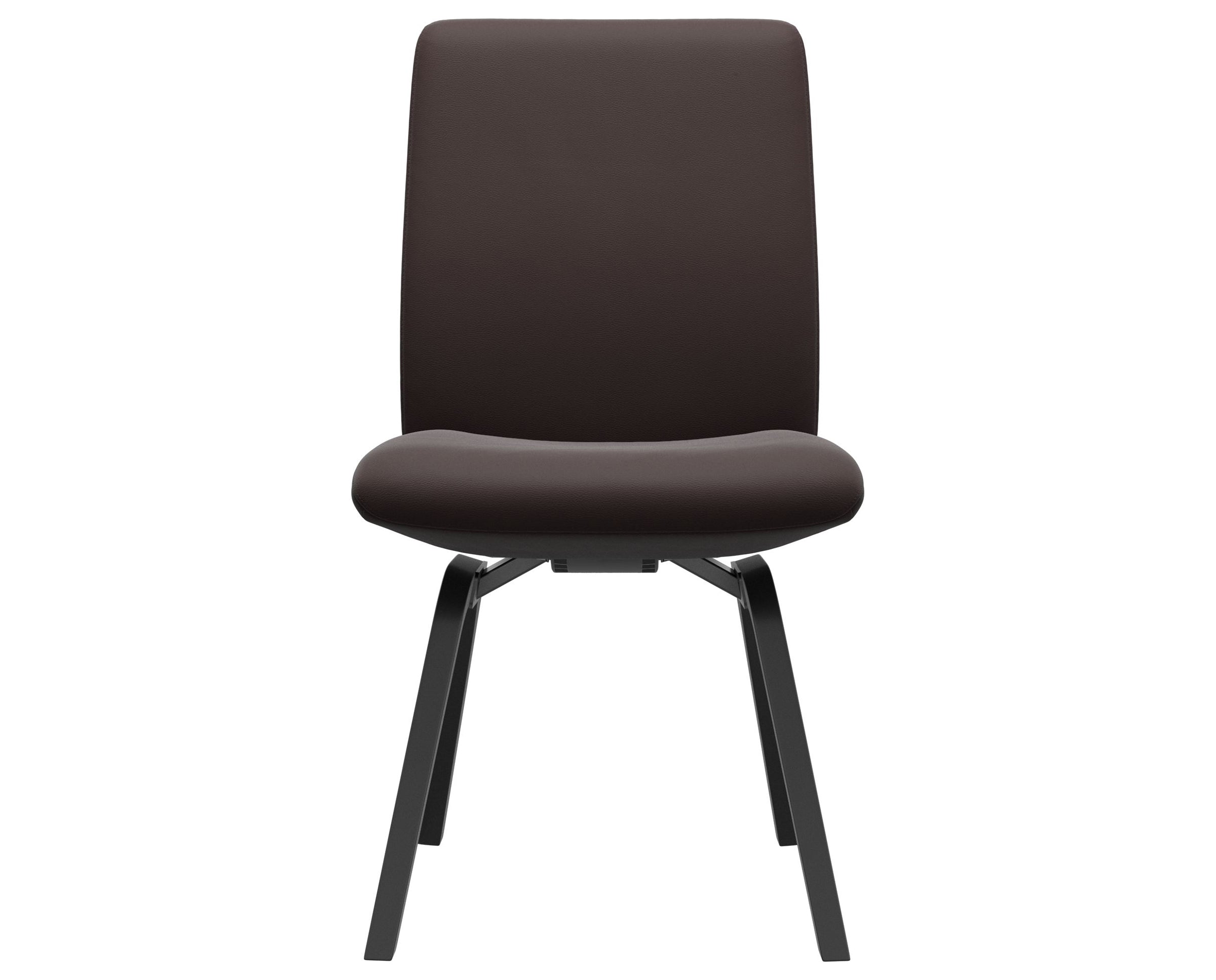 Paloma Leather Chocolate and Black Base | Stressless Laurel Low Back D200 Dining Chair | Valley Ridge Furniture