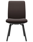 Paloma Leather Chocolate and Black Base | Stressless Laurel Low Back D200 Dining Chair | Valley Ridge Furniture
