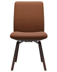 Paloma Leather New Cognac and Walnut Base | Stressless Laurel Low Back D200 Dining Chair | Valley Ridge Furniture