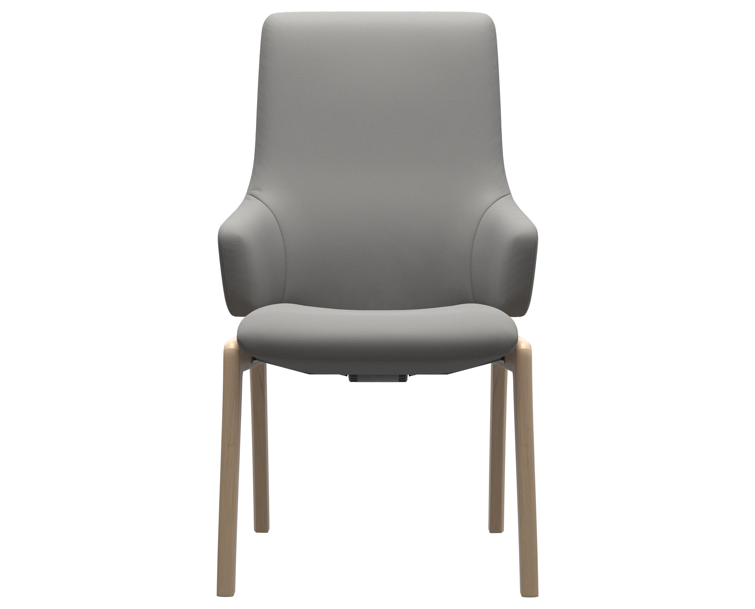 Paloma Leather Silver Grey and Natural Base | Stressless Laurel High Back D100 Dining Chair w/Arms | Valley Ridge Furniture