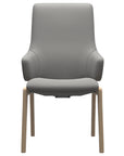 Paloma Leather Silver Grey and Natural Base | Stressless Laurel High Back D100 Dining Chair w/Arms | Valley Ridge Furniture