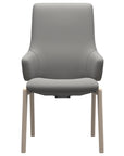 Paloma Leather Silver Grey and Whitewash Base | Stressless Laurel High Back D100 Dining Chair w/Arms | Valley Ridge Furniture