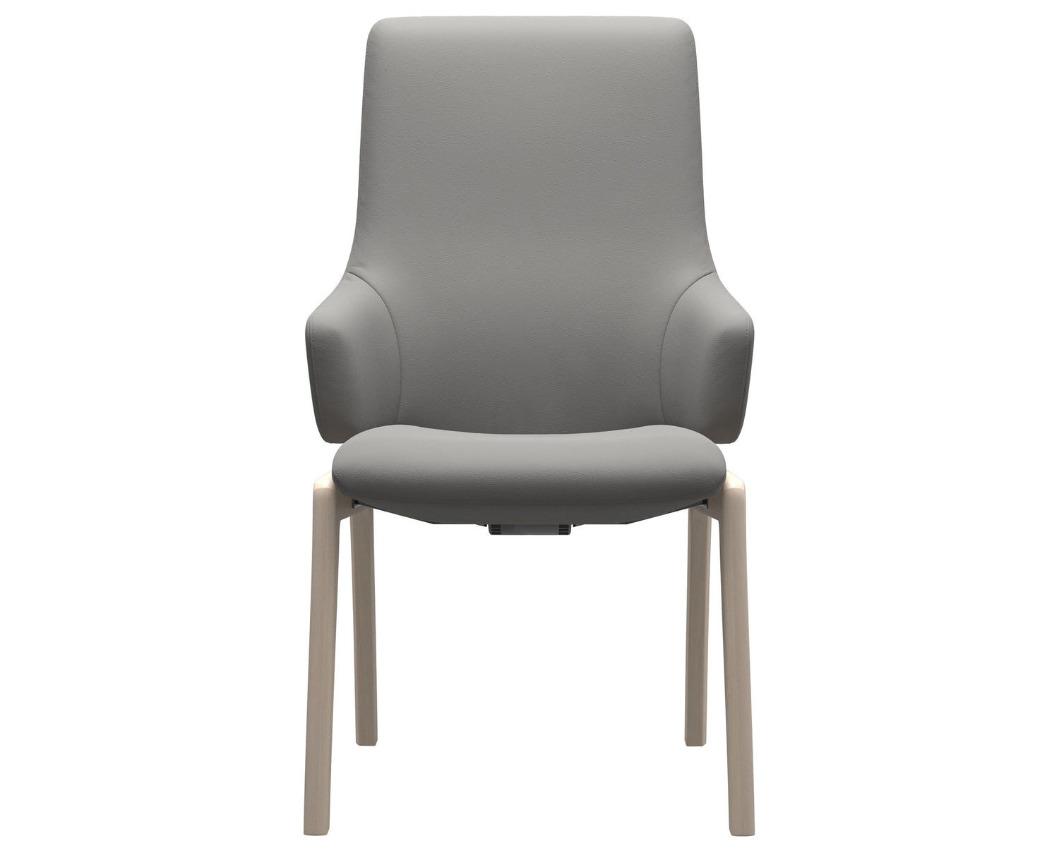 Paloma Leather Silver Grey & Whitewash Base | Stressless Laurel High Back D100 Dining Chair w/Arms | Valley Ridge Furniture