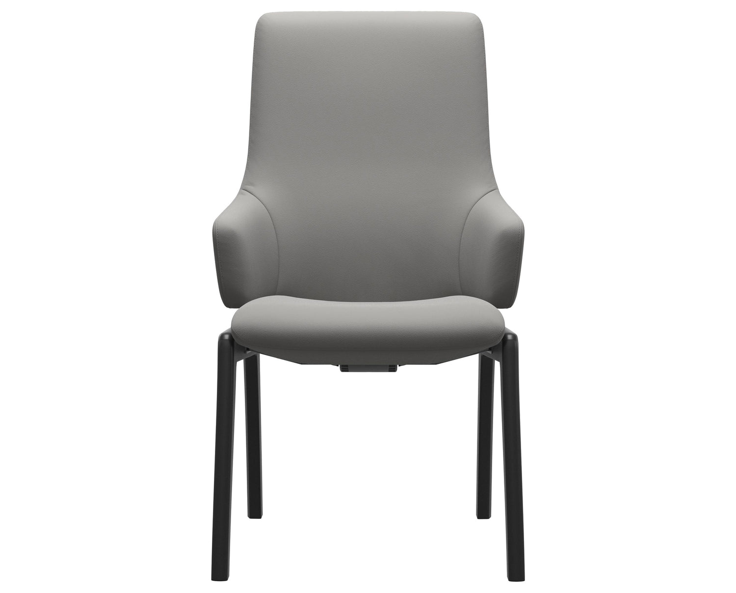 Paloma Leather Silver Grey & Black Base | Stressless Laurel High Back D100 Dining Chair w/Arms | Valley Ridge Furniture