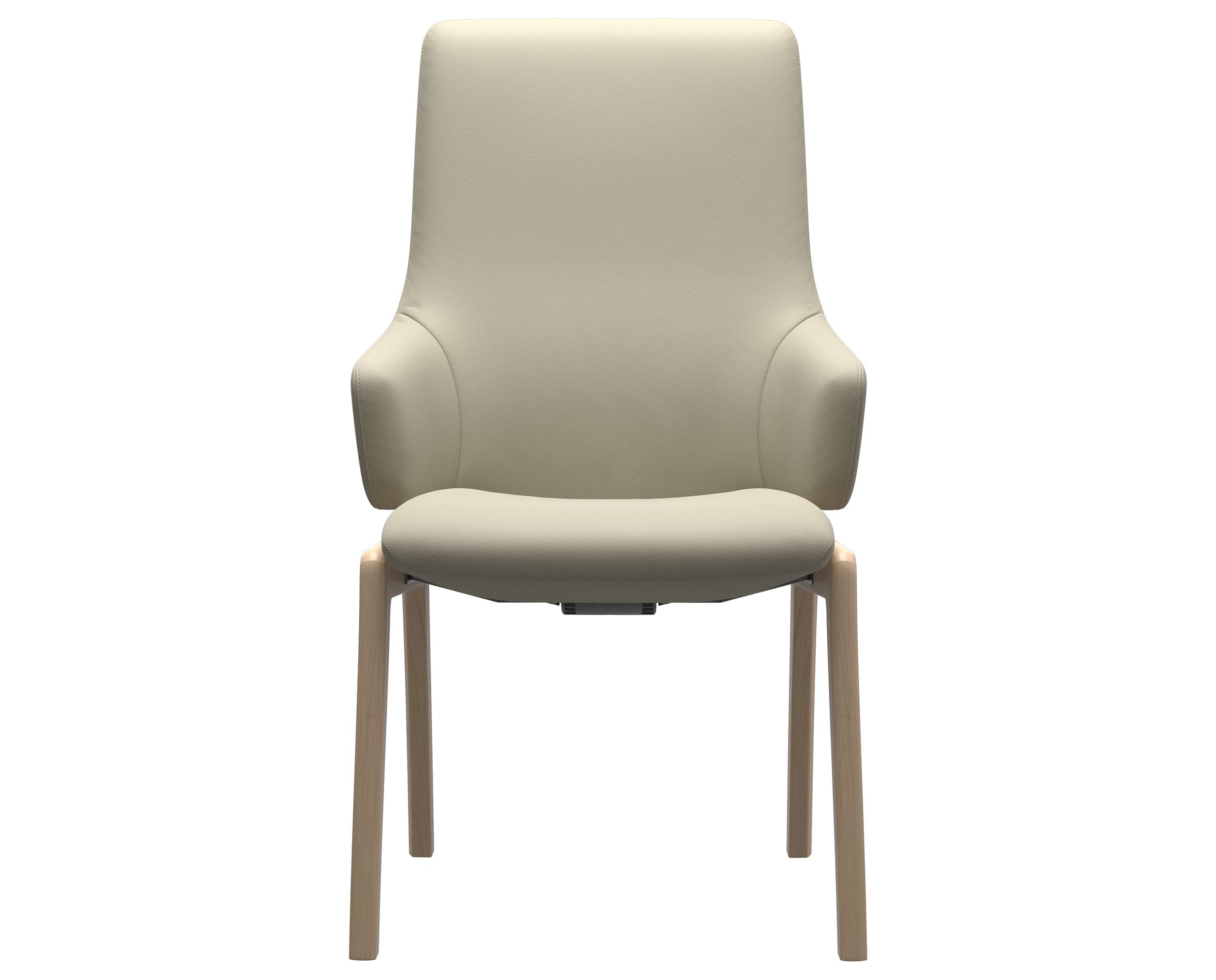 Paloma Leather Light Grey and Natural Base | Stressless Laurel High Back D100 Dining Chair w/Arms | Valley Ridge Furniture