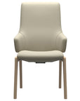 Paloma Leather Light Grey and Natural Base | Stressless Laurel High Back D100 Dining Chair w/Arms | Valley Ridge Furniture