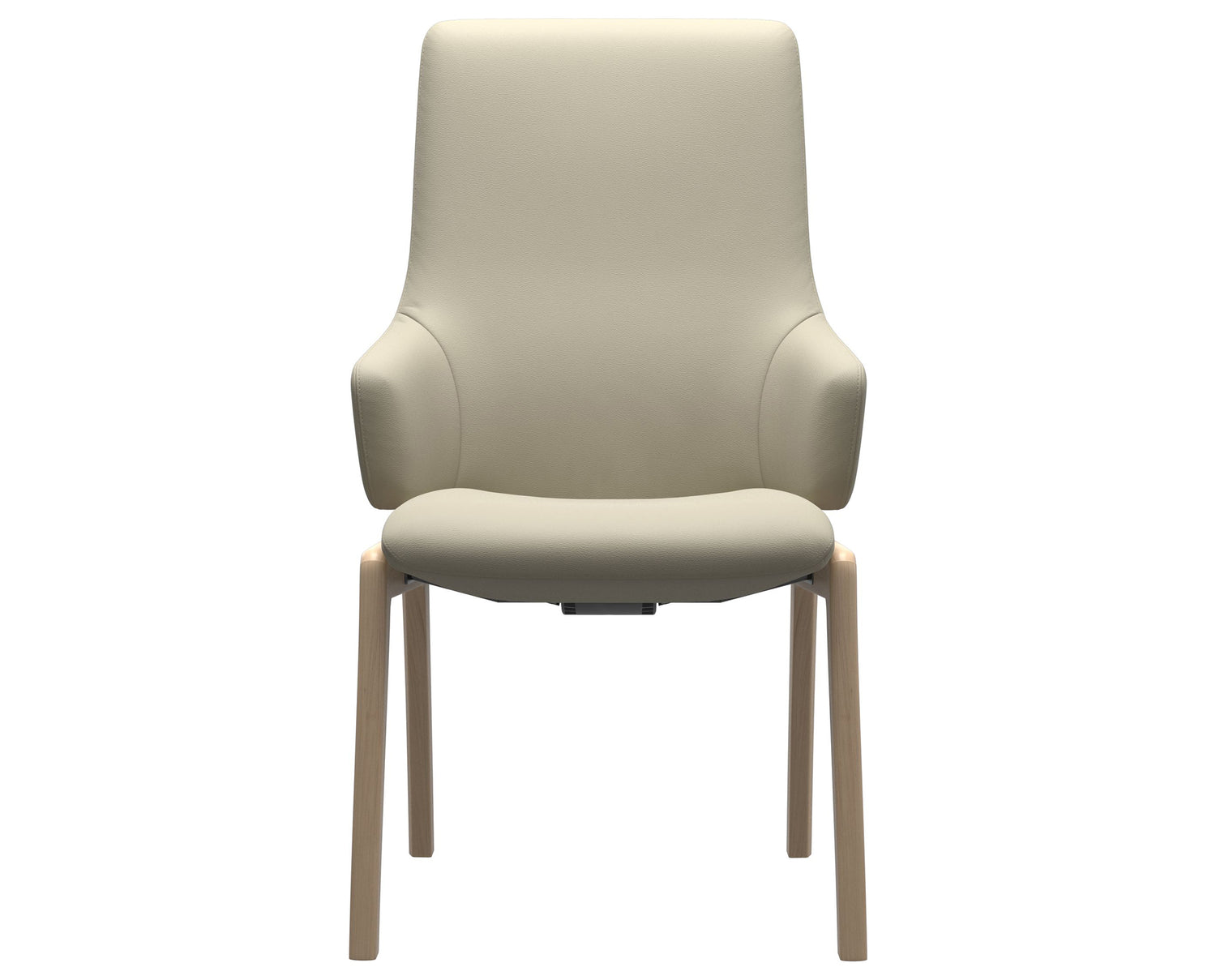 Paloma Leather Light Grey & Natural Base | Stressless Laurel High Back D100 Dining Chair w/Arms | Valley Ridge Furniture