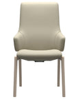 Paloma Leather Light Grey and Whitewash Base | Stressless Laurel High Back D100 Dining Chair w/Arms | Valley Ridge Furniture