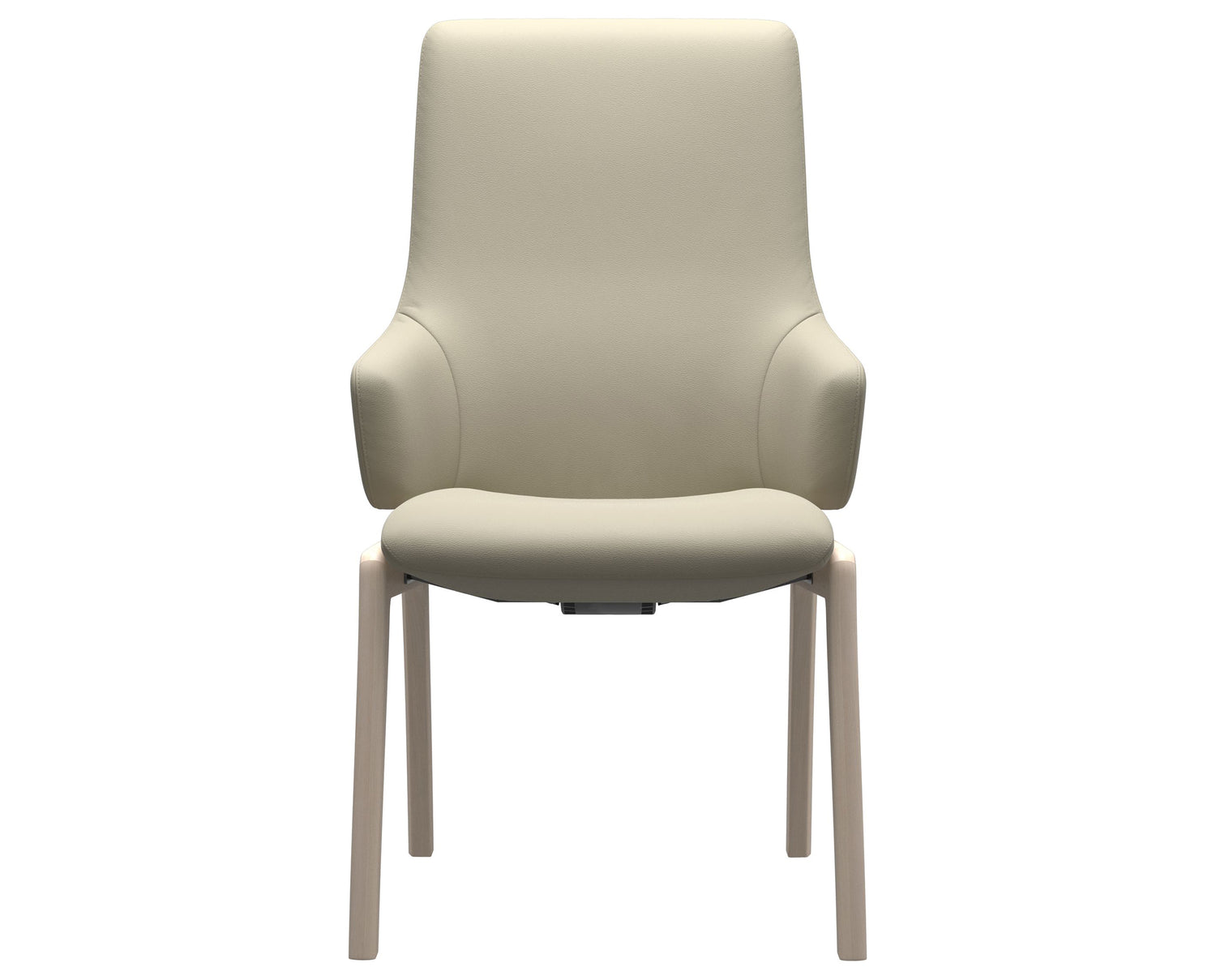 Paloma Leather Light Grey & Whitewash Base | Stressless Laurel High Back D100 Dining Chair w/Arms | Valley Ridge Furniture