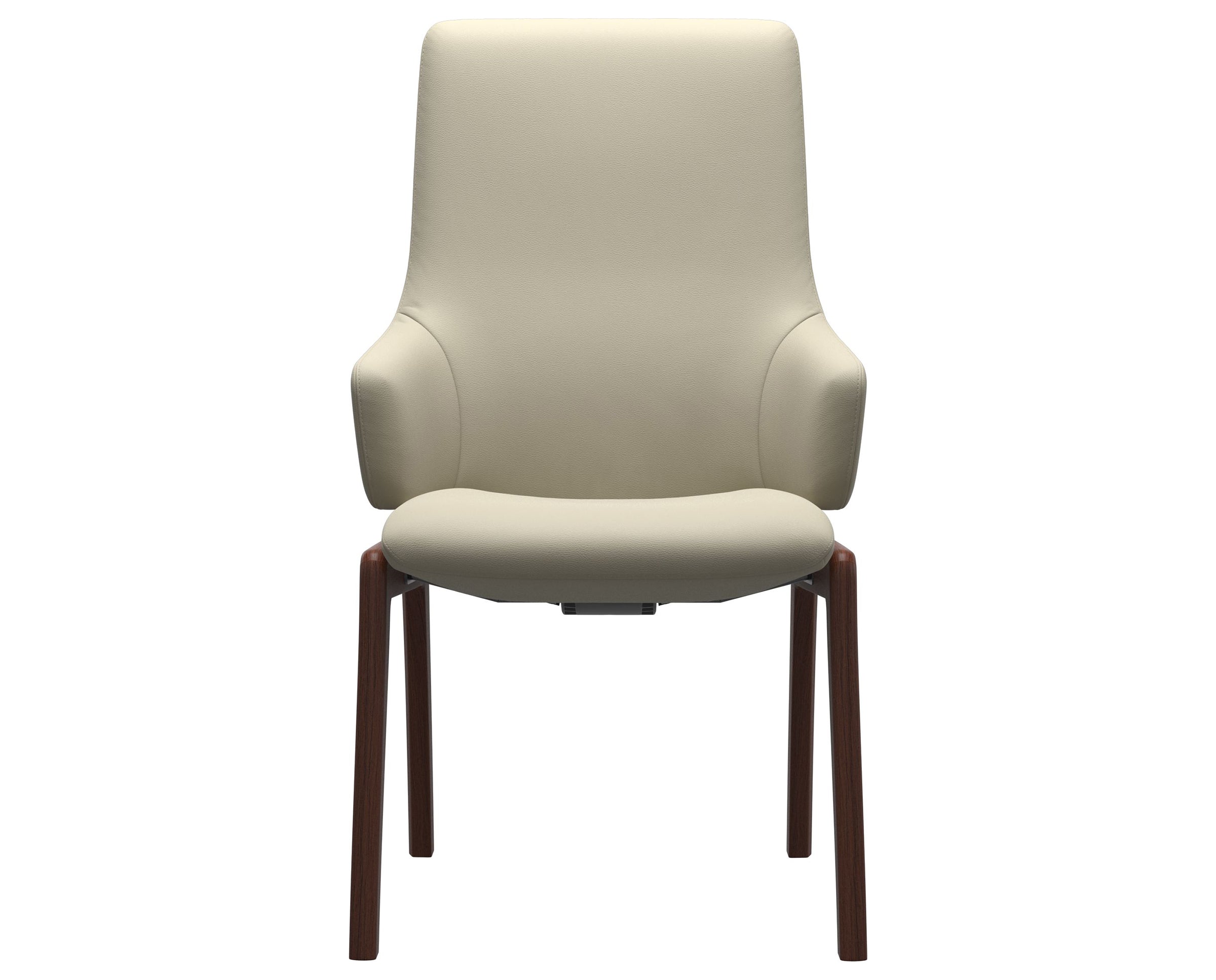 Paloma Leather Light Grey and Walnut Base | Stressless Laurel High Back D100 Dining Chair w/Arms | Valley Ridge Furniture