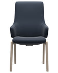 Paloma Leather Oxford Blue and Whitewash Base | Stressless Laurel High Back D100 Dining Chair w/Arms | Valley Ridge Furniture