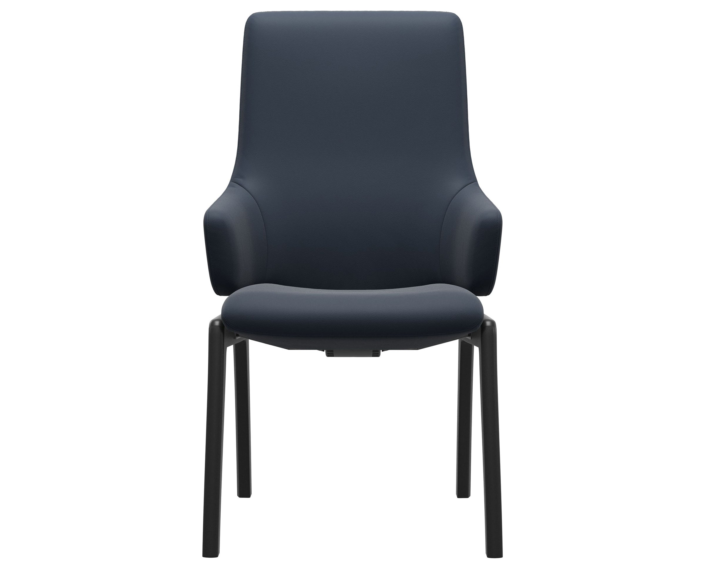Paloma Leather Oxford Blue and Black Base | Stressless Laurel High Back D100 Dining Chair w/Arms | Valley Ridge Furniture