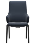 Paloma Leather Oxford Blue and Black Base | Stressless Laurel High Back D100 Dining Chair w/Arms | Valley Ridge Furniture