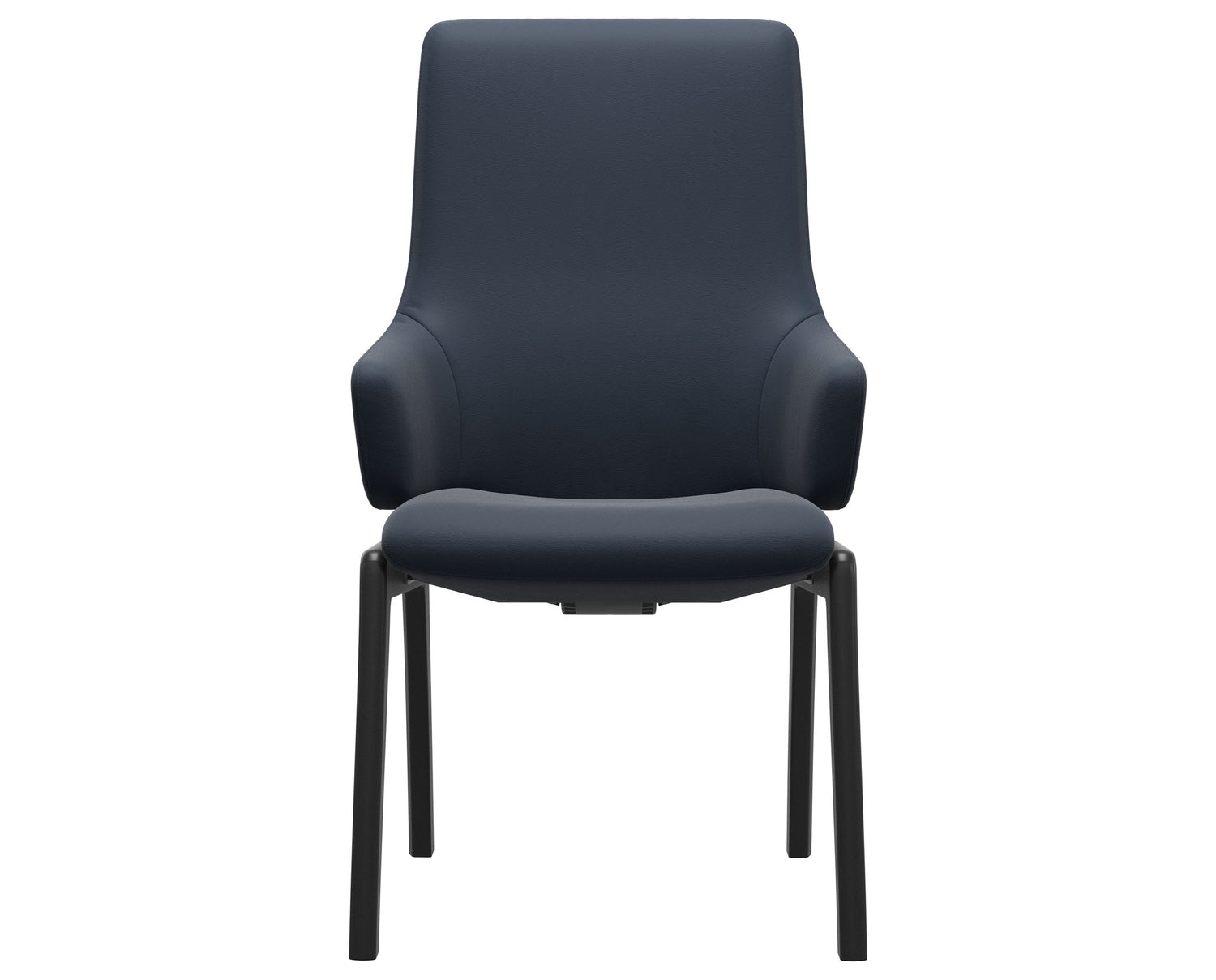 Paloma Leather Oxford Blue & Black Base | Stressless Laurel High Back D100 Dining Chair w/Arms | Valley Ridge Furniture