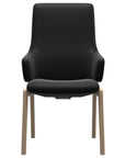 Paloma Leather Black and Natural Base | Stressless Laurel High Back D100 Dining Chair w/Arms | Valley Ridge Furniture