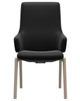 Paloma Leather Black and Whitewash Base | Stressless Laurel High Back D100 Dining Chair w/Arms | Valley Ridge Furniture