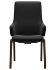 Paloma Leather Black and Walnut Base | Stressless Laurel High Back D100 Dining Chair w/Arms | Valley Ridge Furniture