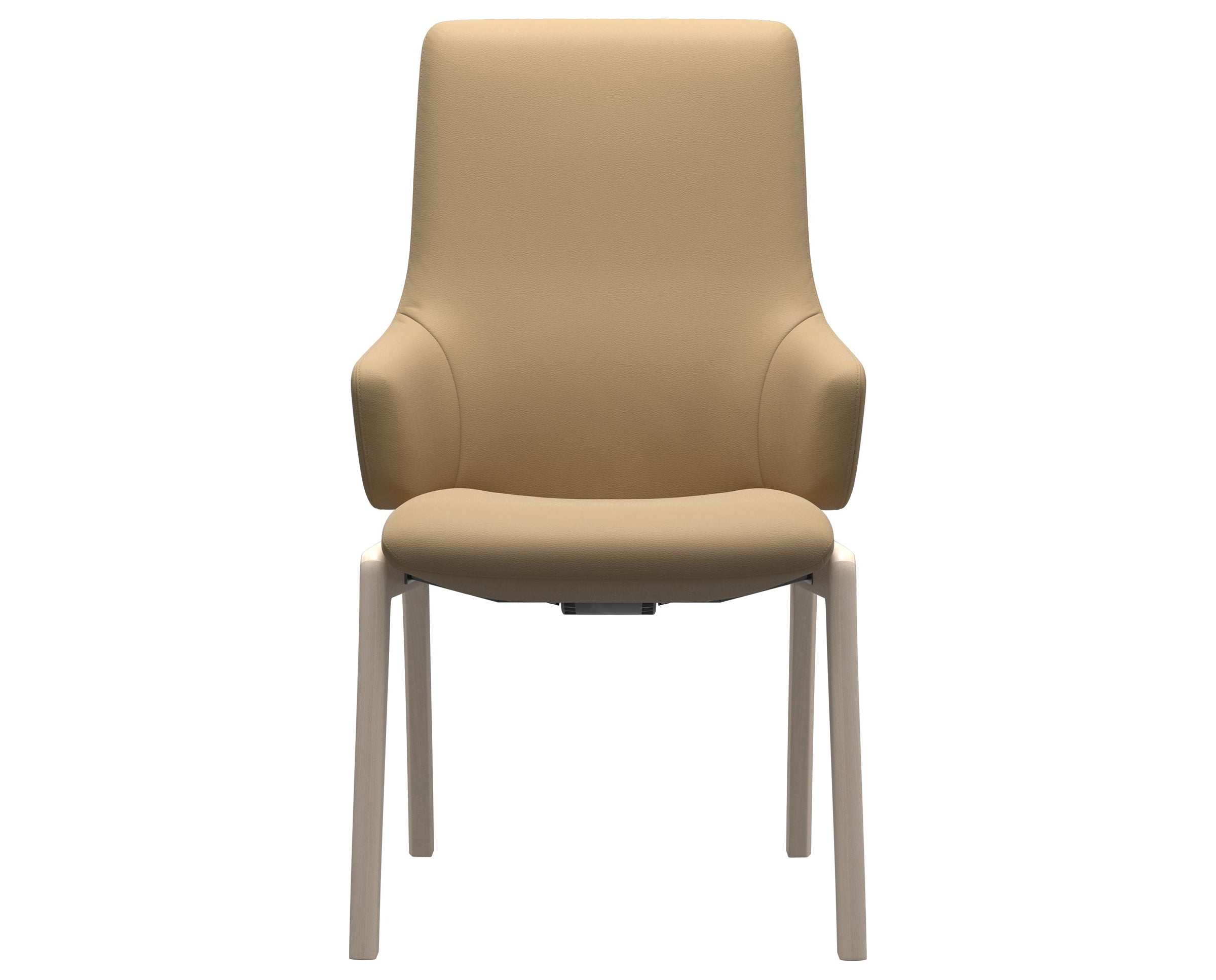 Paloma Leather Sand and Whitewash Base | Stressless Laurel High Back D100 Dining Chair w/Arms | Valley Ridge Furniture