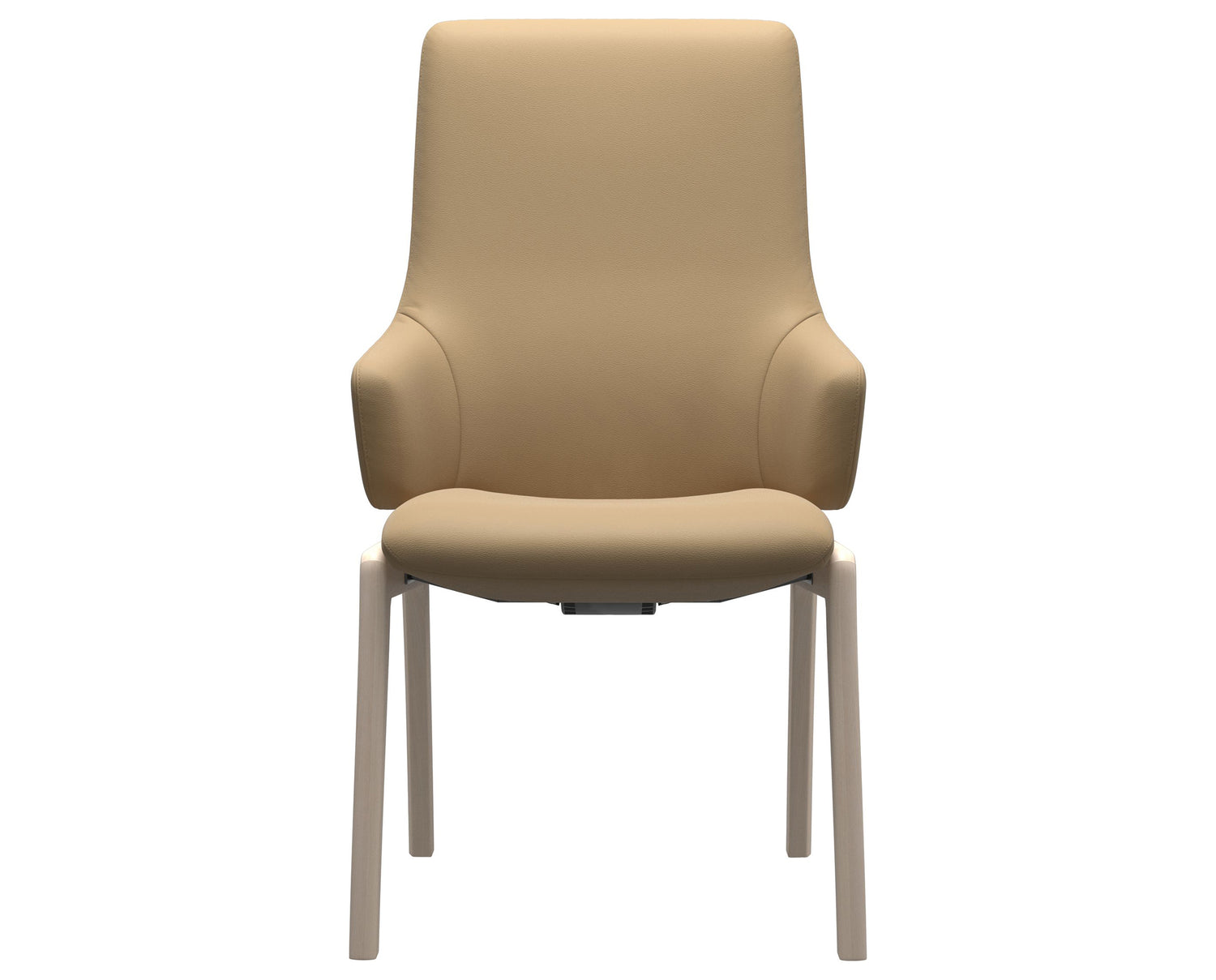 Paloma Leather Sand & Whitewash Base | Stressless Laurel High Back D100 Dining Chair w/Arms | Valley Ridge Furniture