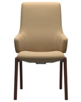 Paloma Leather Sand and Walnut Base | Stressless Laurel High Back D100 Dining Chair w/Arms | Valley Ridge Furniture